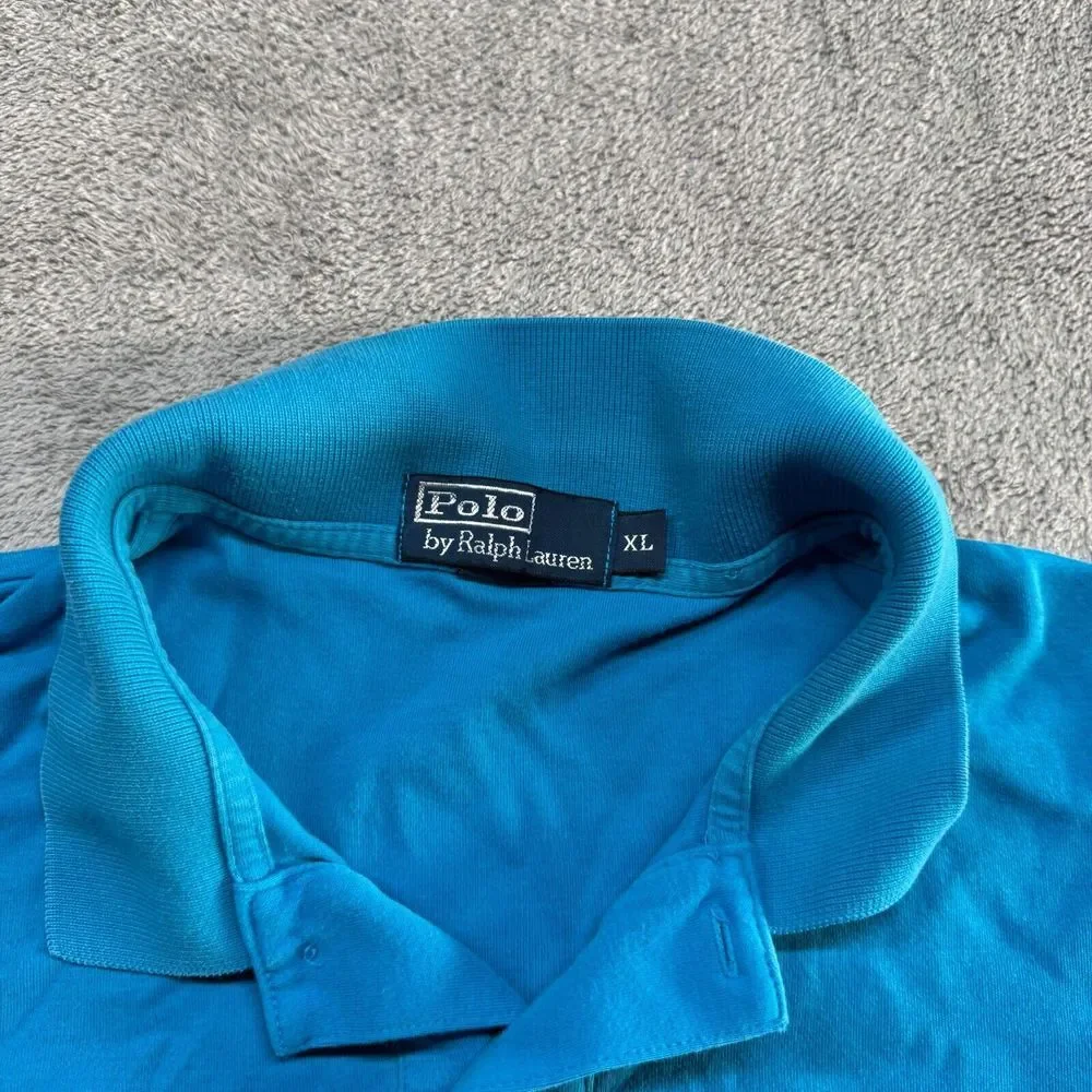 Polo‎ Ralph Lauren Shirt Mens XL Blue Short Sleeve Collard Casual